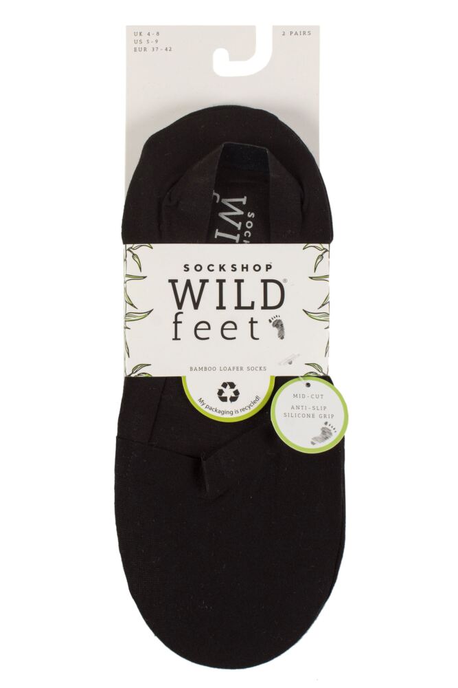 sockshop WildfeetWomens Bamboo Loafer Liner Socks 2-Pair