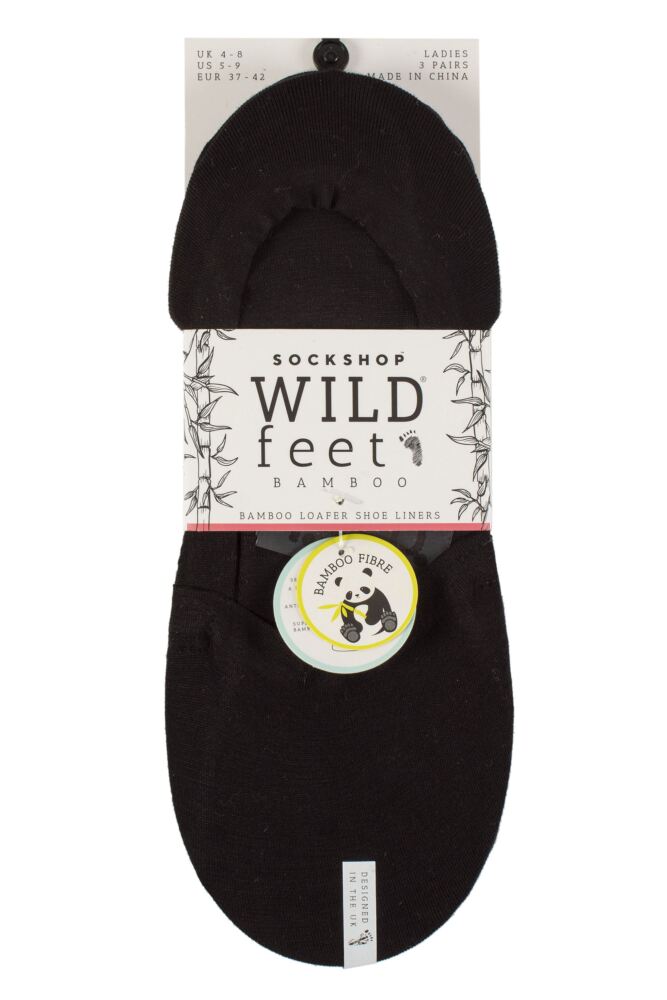 sockshop WildfeetWomens Bamboo Loafer Liner Socks 3-Pair
