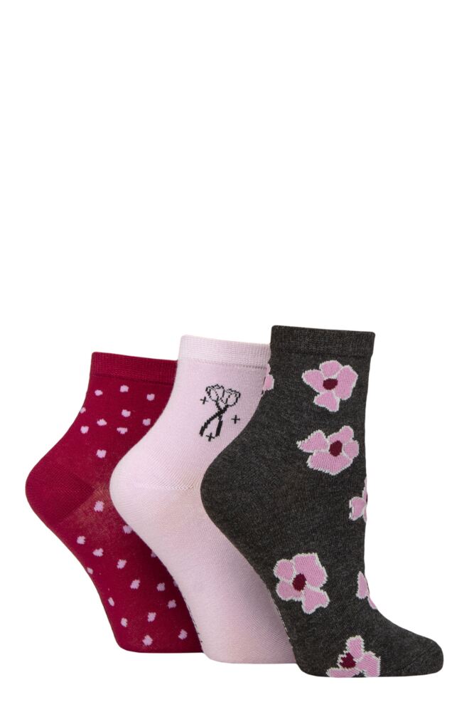 Sockshop WildfeetWomens Bamboo Mid Length Socks 3-Pair