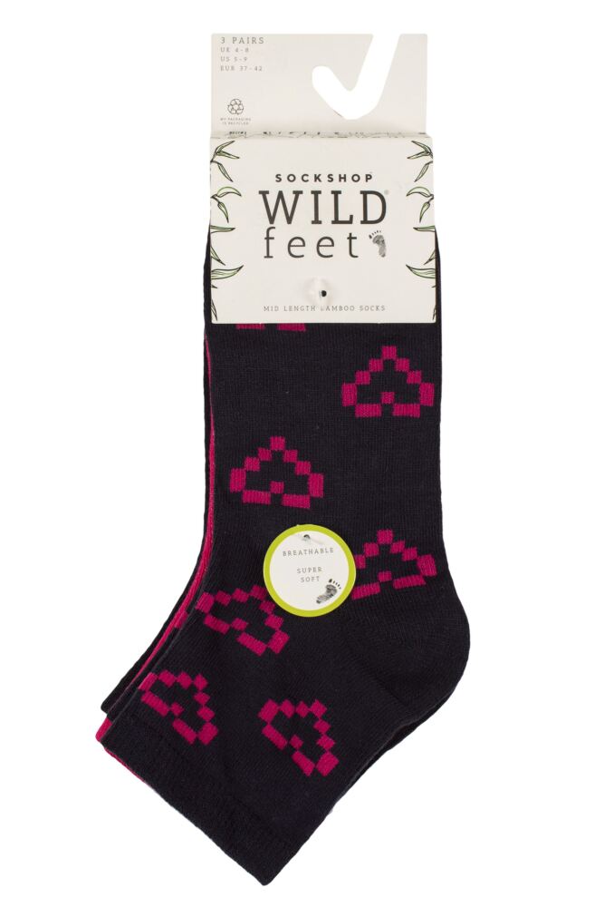 sockshop WildfeetWomens Bamboo Mid Length Socks 3-Pair