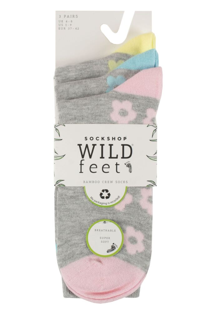 sockshop WildfeetWomens Bamboo Patterned Socks 3-Pair