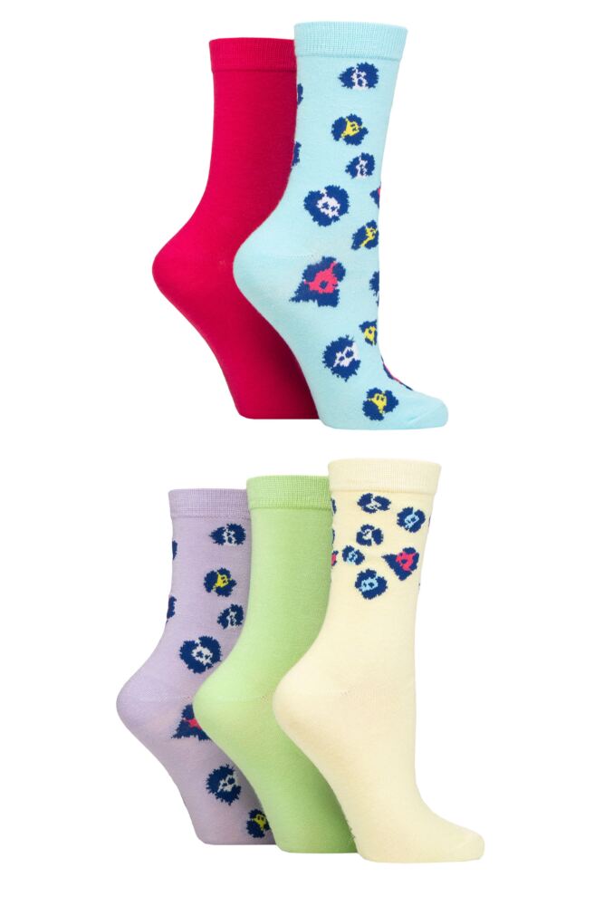 Sockshop WildfeetWomens Bamboo Patterned Socks 5-Pair