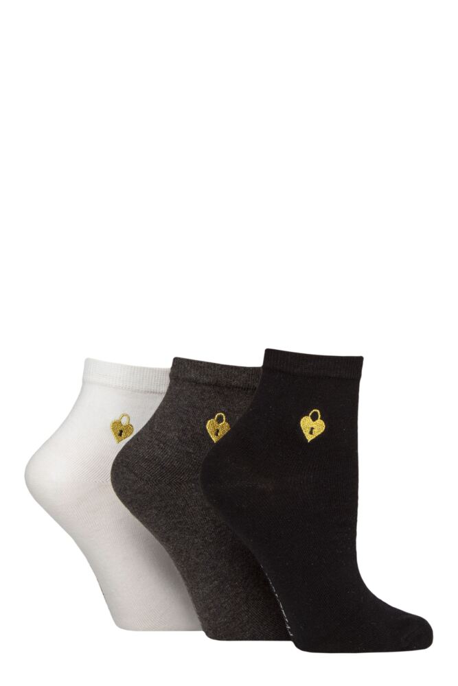 Sockshop WildfeetWomens Cotton Embroidered Crew Socks 3-Pair