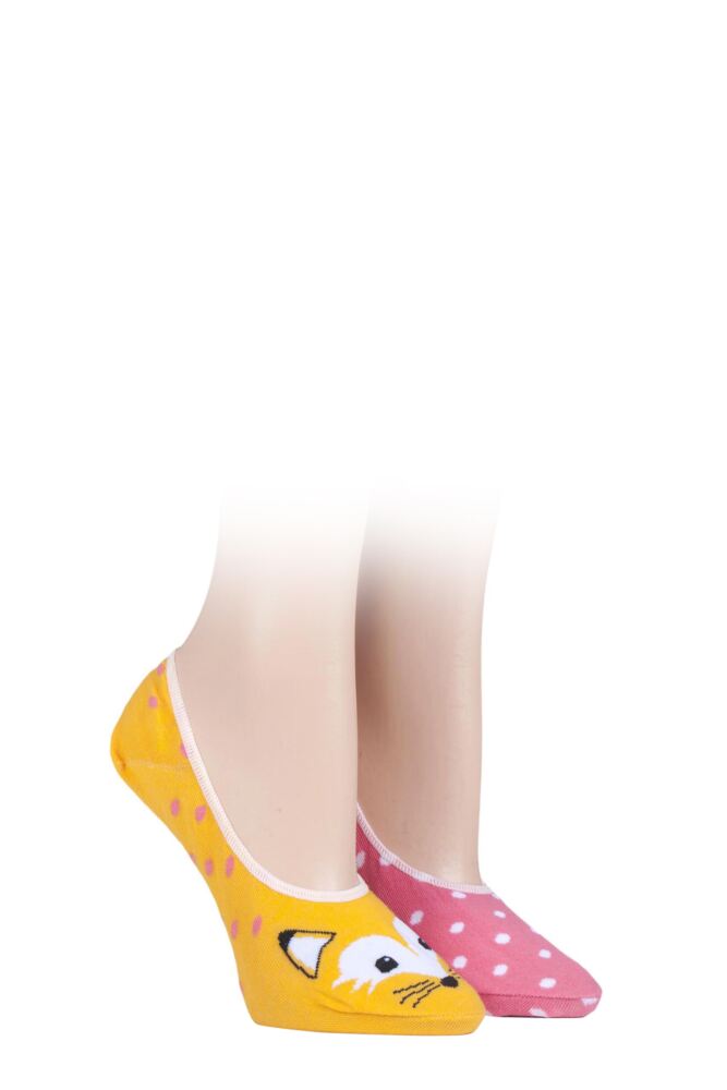 Sockshop WildfeetWomens Cotton Invisible Socks 2-Pair