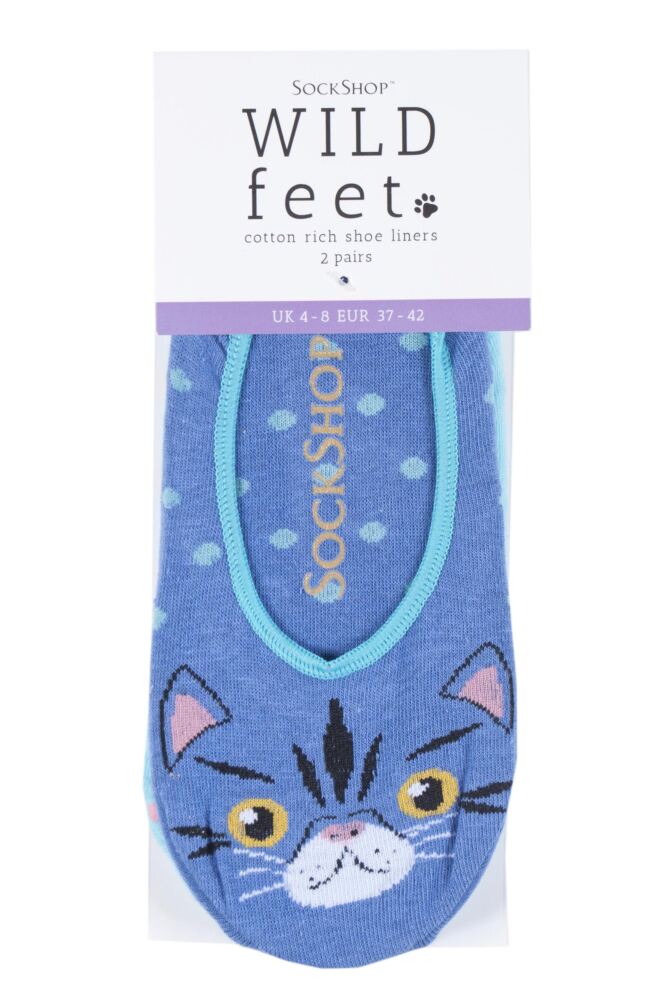 sockshop WildfeetWomens Cotton Invisible Socks 2-Pair