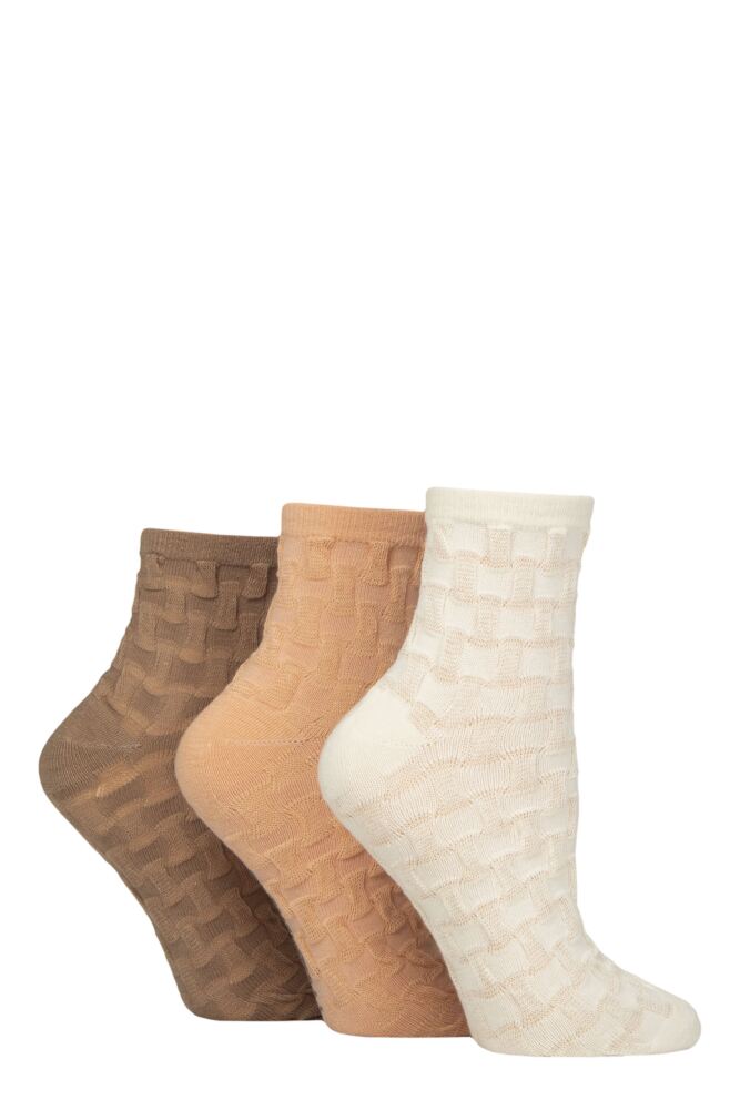 Sockshop WildfeetWomens Cotton Mid Length Socks 3-Pair