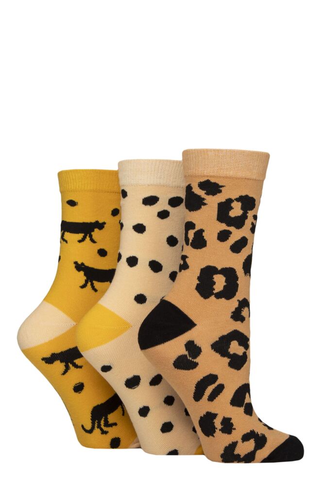 Sockshop WildfeetWomens Cotton Novelty Patterned Socks 3-Pair