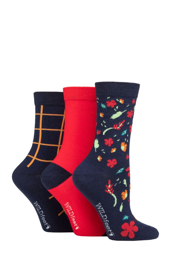 Sockshop WildfeetWomens Cotton Novelty Patterned Socks 3-Pair