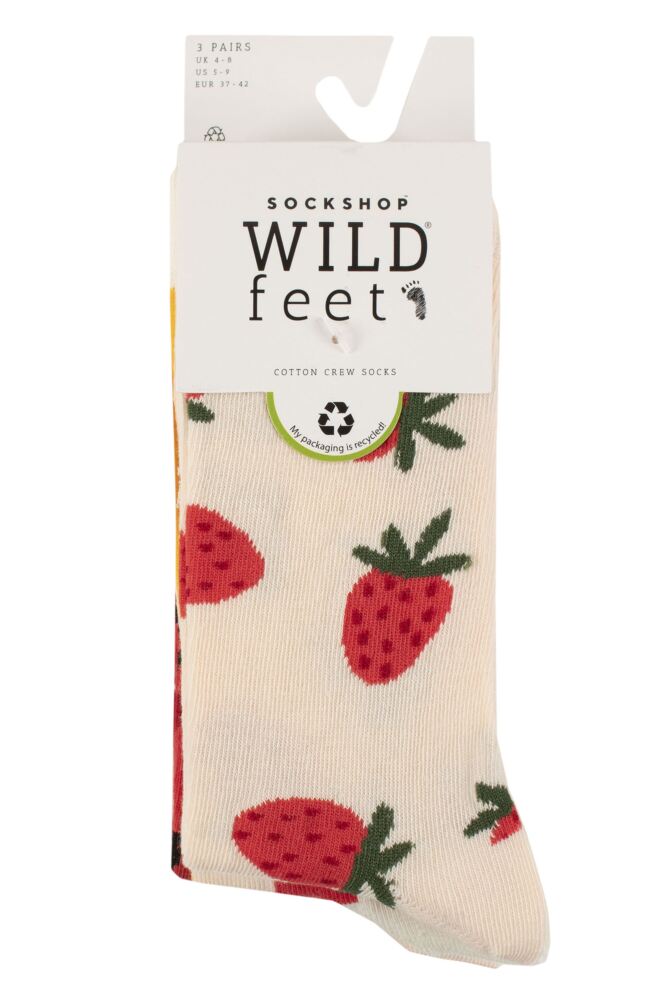 sockshop WildfeetWomens Cotton Novelty Patterned Socks 3-Pair