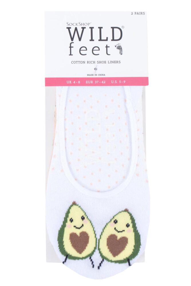 sockshop WildfeetWomens Cotton Novelty Ped Socks 2-Pair