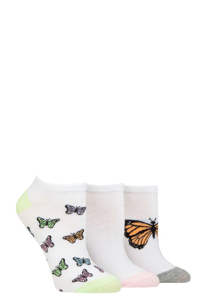 Sockshop WildfeetWomens Cotton Novelty Trainer Socks 3-Pair