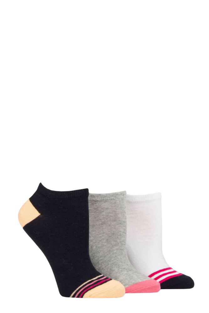 Sockshop WildfeetWomens Cotton Patterned Trainer Socks 3-Pair