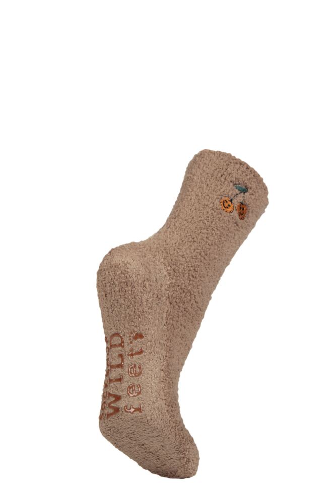 Sockshop WildfeetWomens Embroidered Cosy Lounge Socks 2-Pair