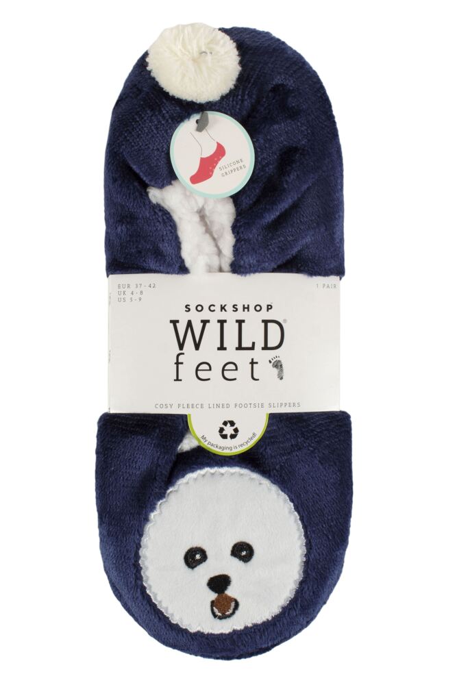 sockshop WildfeetWomens Fleece Lined Fluffy 3D Slippers
