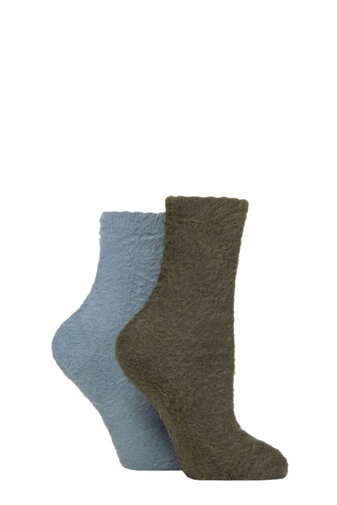 Sockshop WildfeetWomens Fluffy Feather Socks 2-Pair