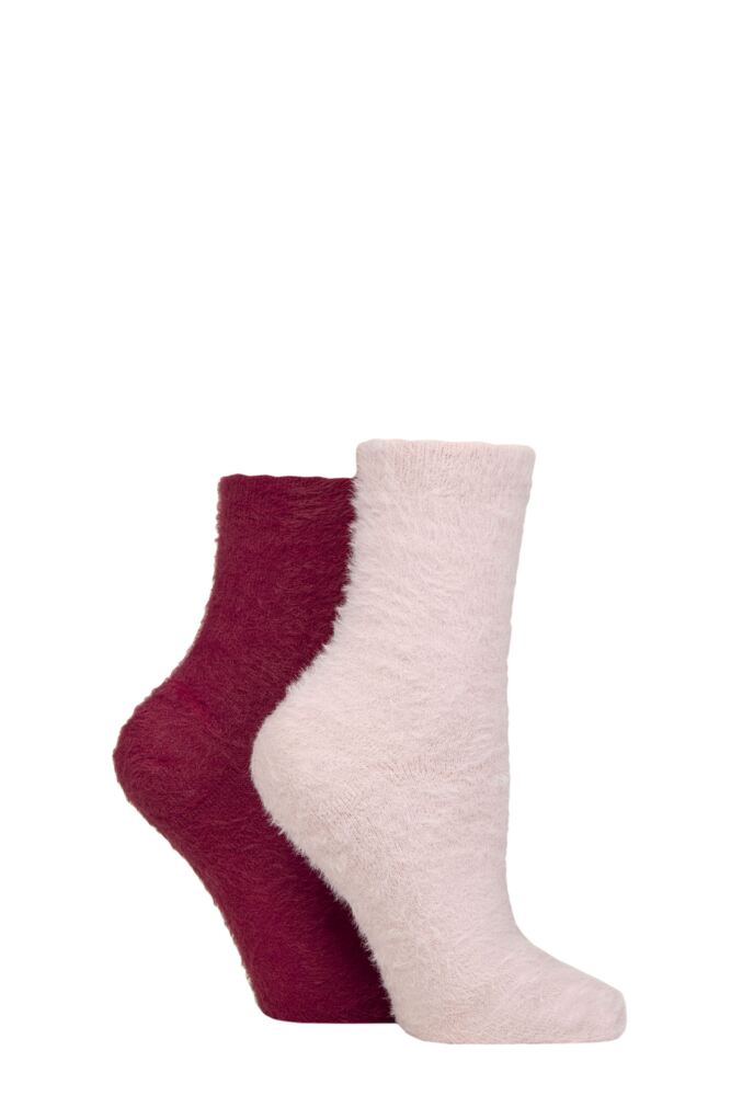 Sockshop WildfeetWomens Fluffy Feather Socks 2-Pair