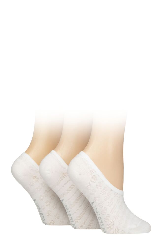 Sockshop WildfeetWomens Mesh Pattern Fashion Shoe Liner Socks 3-Pair