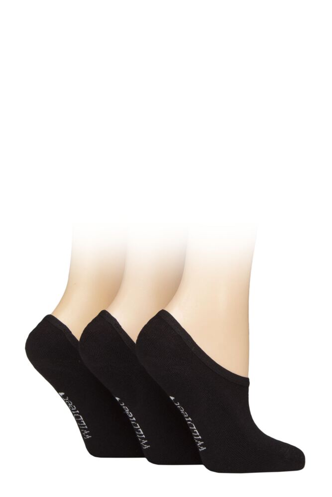 Sockshop WildfeetWomens Plain Bamboo Half-Cushioned Shoe Liner Socks 3-Pair