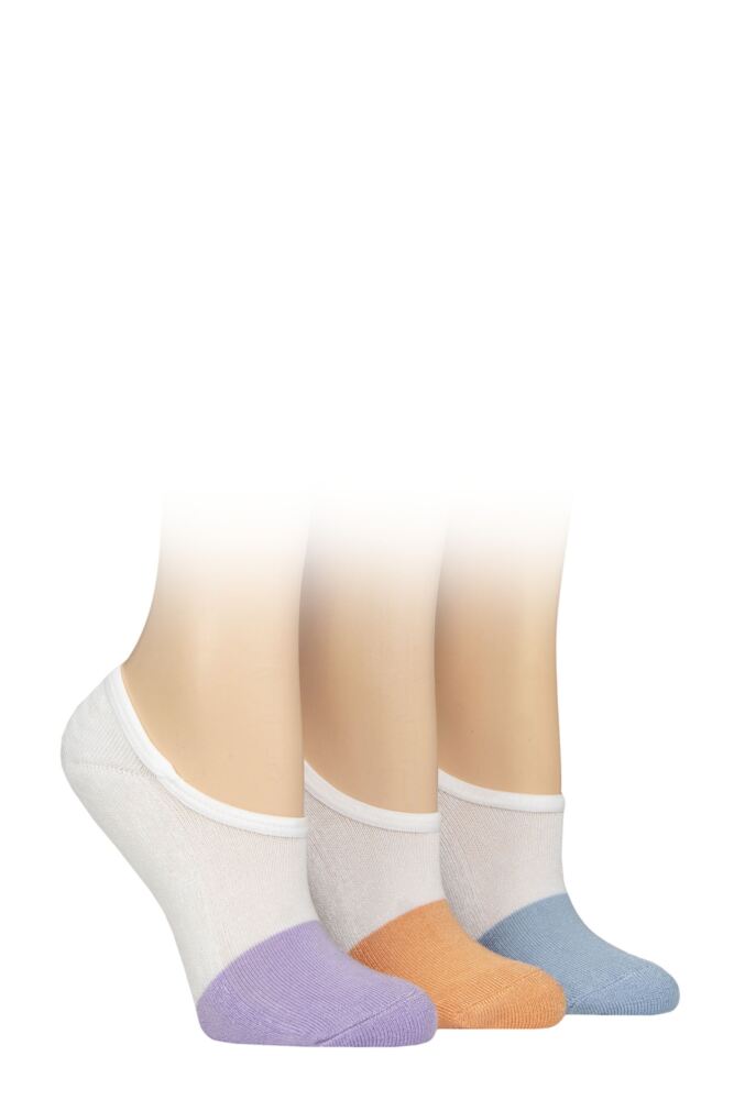 Sockshop WildfeetWomens Plain Bamboo Half-Cushioned Shoe Liner Socks 3-Pair