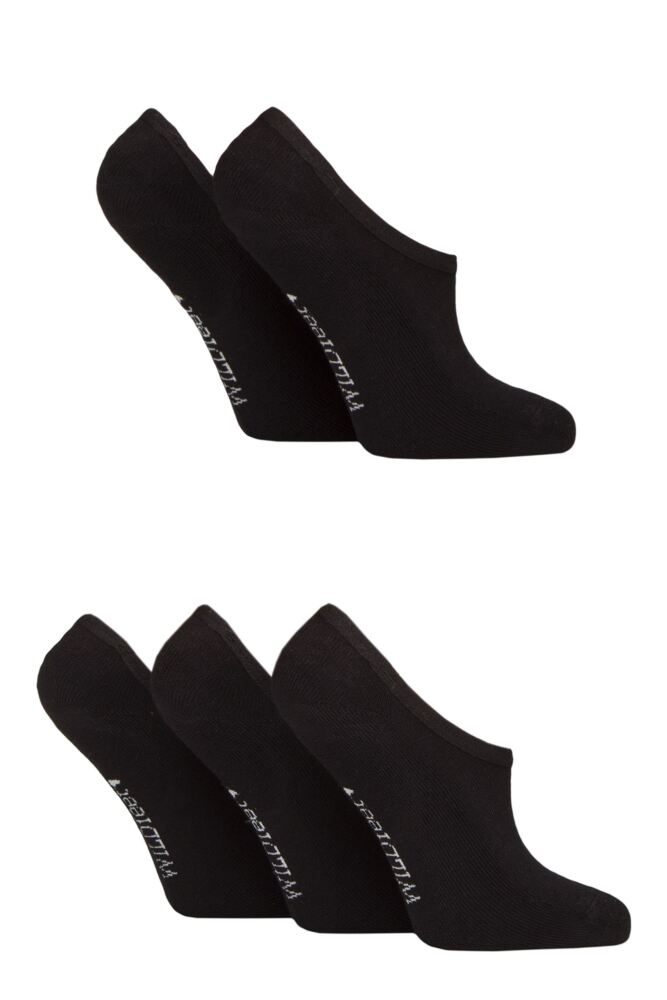 Sockshop WildfeetWomens Plain Bamboo Half-Cushioned Shoe Liner Socks 5-Pair