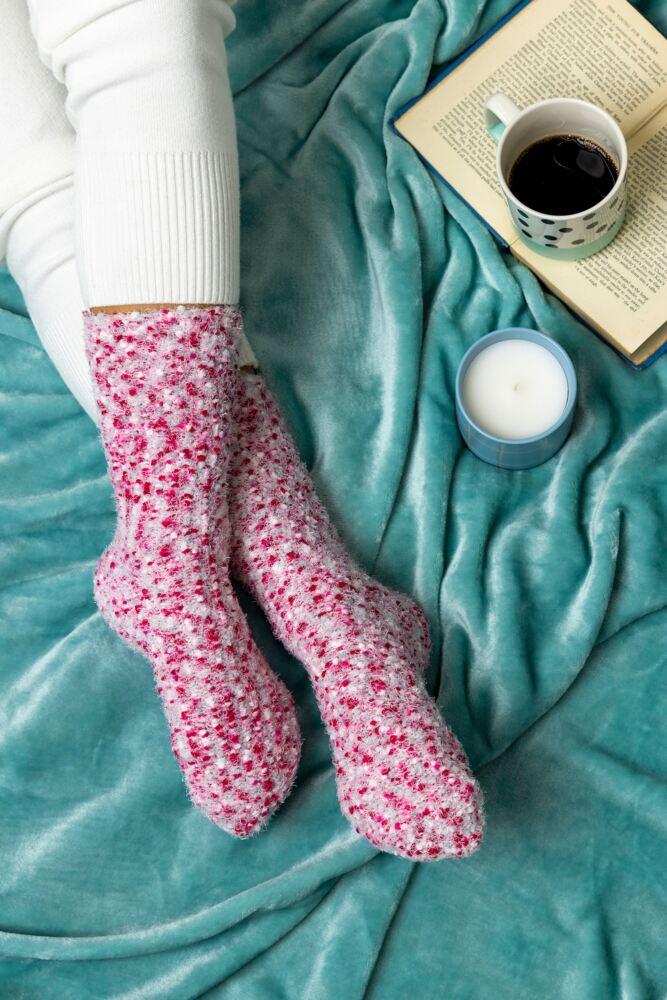 Sockshop WildfeetWomens Popcorn Cosy Lounge Socks 2-Pair