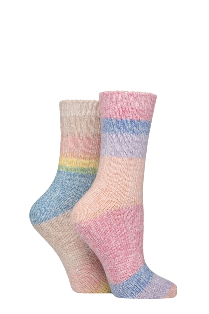 Sockshop WildfeetWomens Space Dye Super Soft Lounge Socks 2-Pair