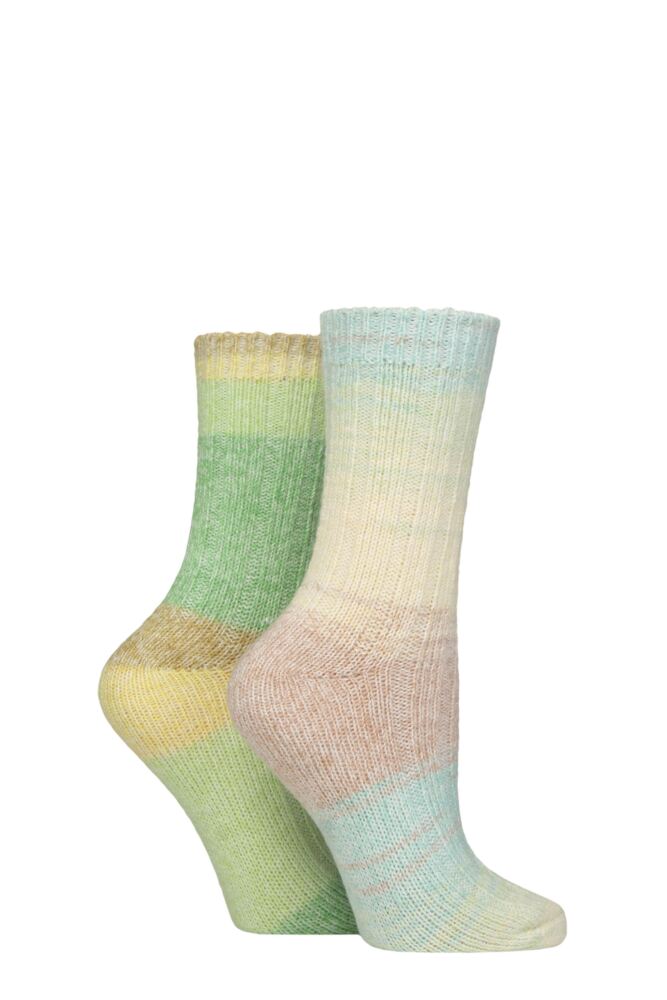 Sockshop WildfeetWomens Space Dye Super Soft Lounge Socks 2-Pair