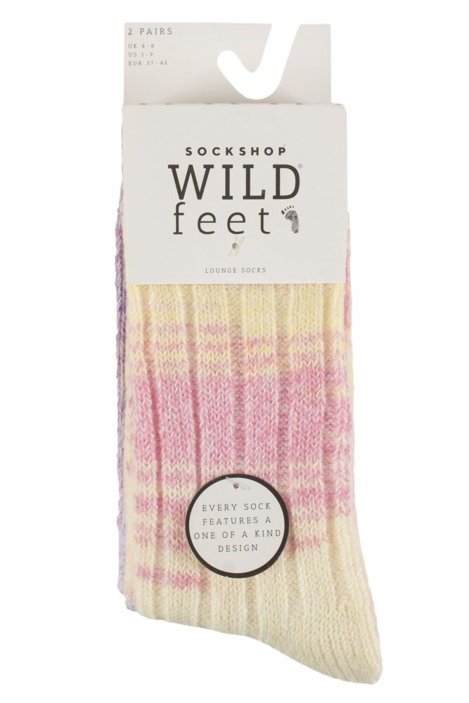 sockshop WildfeetWomens Space Dye Super Soft Lounge Socks 2-Pair