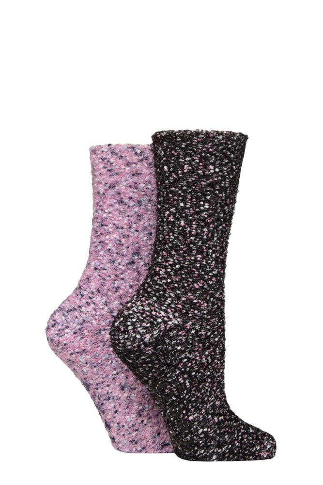 Sockshop WildfeetWomens Sparkle Popcorn Lounge Socks 2-Pair