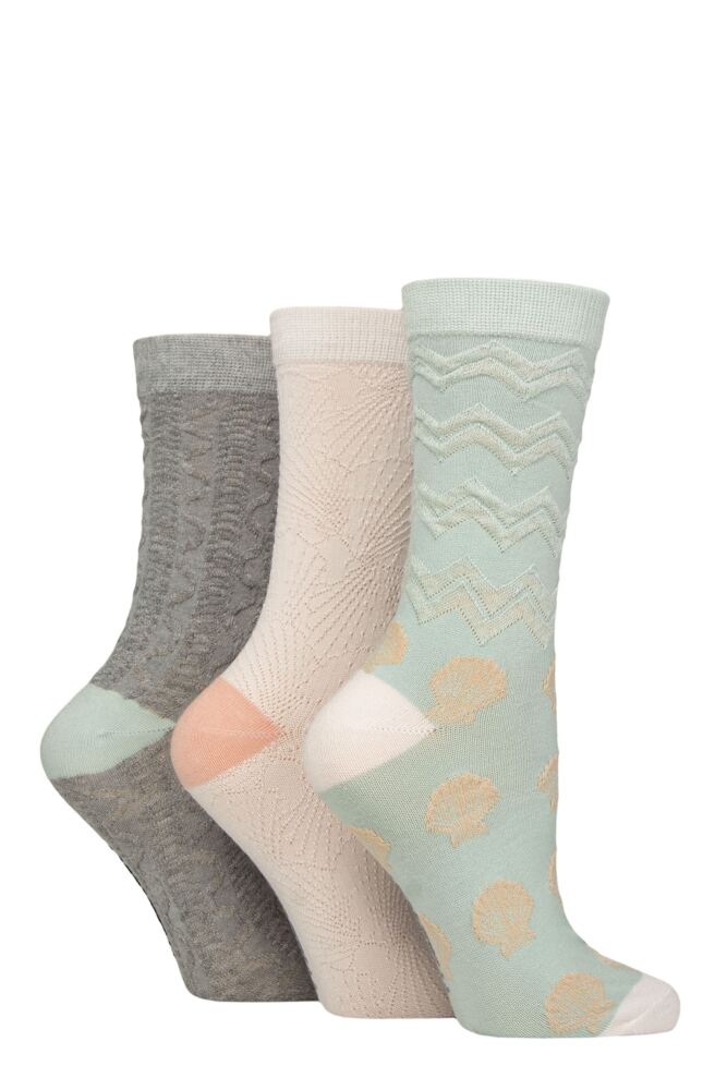 Sockshop WildfeetWomens Textured Bamboo Socks 3-Pair