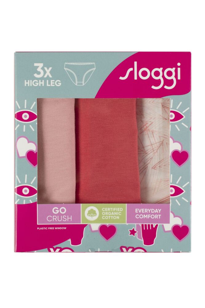 sockshop Women's 3 Pack Sloggi Go Crush High Leg Briefs