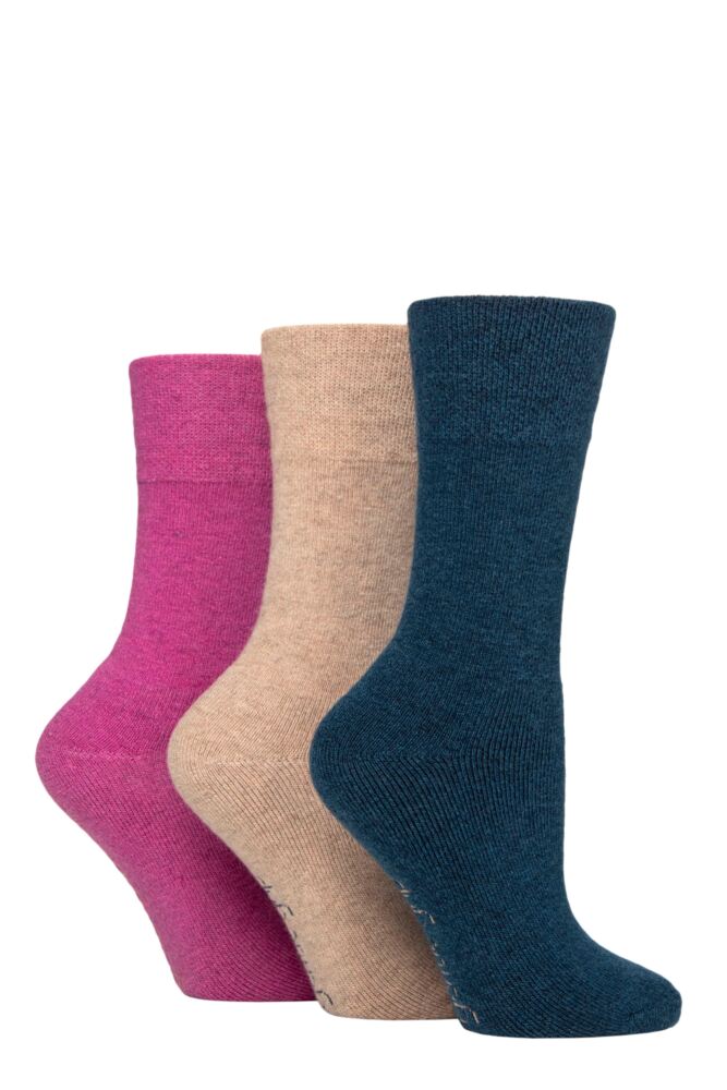 Sockshop Women's 3 Pair SOCKSHOP Gentle Grip Wool Cushioned Foot Boot Socks