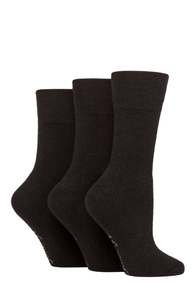 sockshop Women's 3 Pair SOCKSHOP Gentle Grip Wool Cushioned Foot Boot Socks