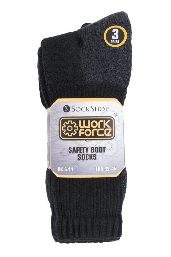 sockshop WorkforceMens Cotton Safety Boot Socks 3-Pair