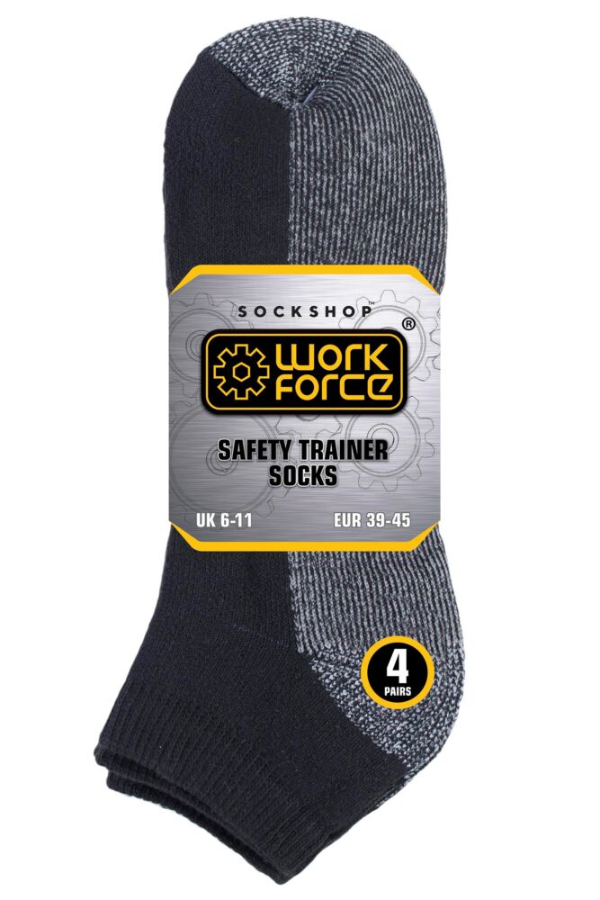 sockshop WorkforceMens Cotton Safety Trainer Work Socks 4-Pair