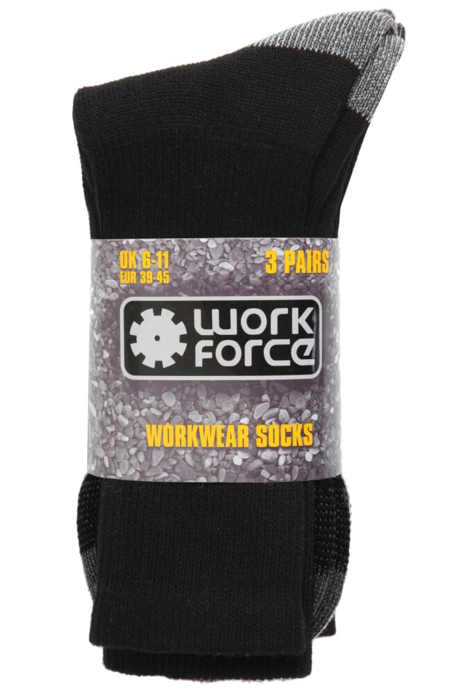 sockshop WorkforceMens Cotton Work Wear Socks 3-Pair