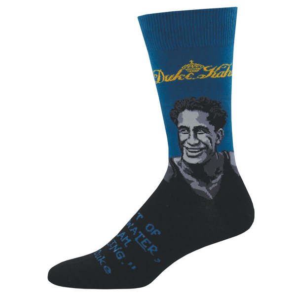 socksmith Duke Kahanamoku Cotton Crew Duke Portrait