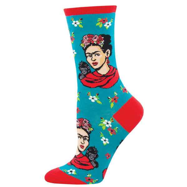 socksmith Frida Kahlo Cotton Crew Frida Kahlo Portrait