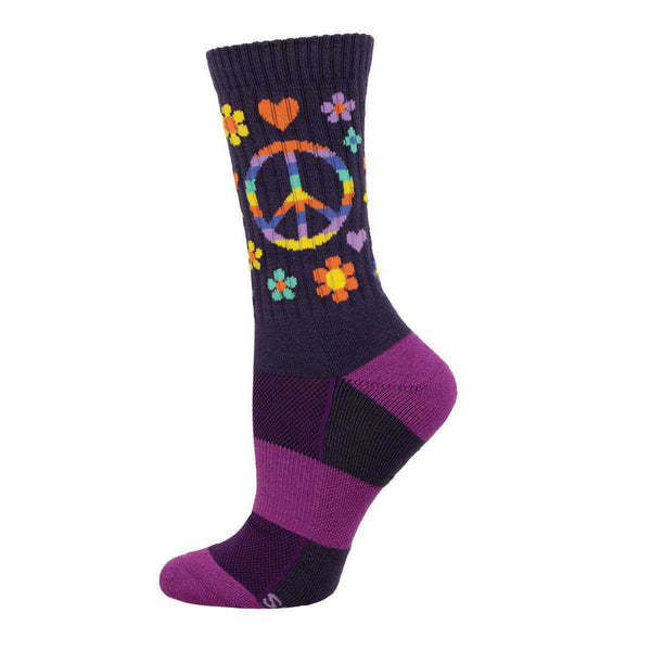 socksmith Merino Wool Blend Peace Love and Flower Power