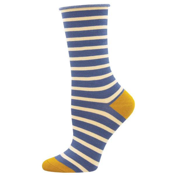 socksmith Bamboo Sailor Stripe Roll Top