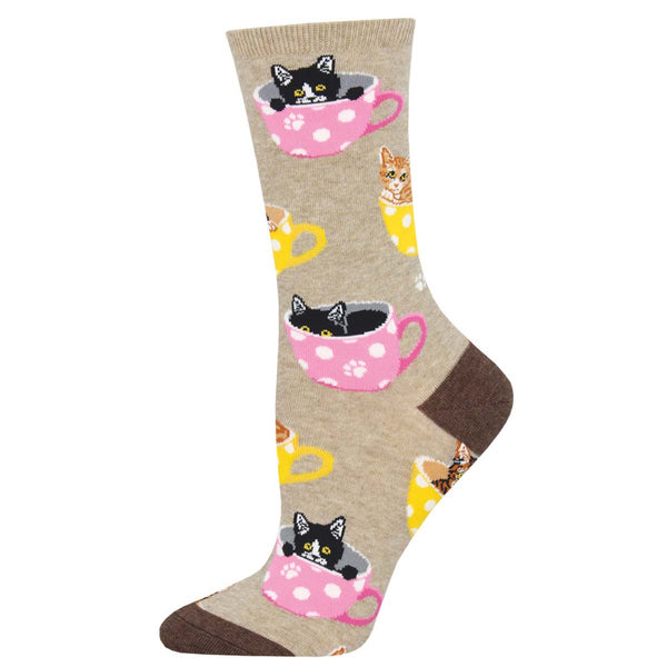 socksmith Cotton Crew Cat-Feinated