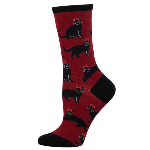socksmith Cotton Crew Devilish Cats