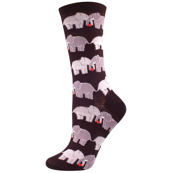 socksmith Cotton Crew Elephant Love
