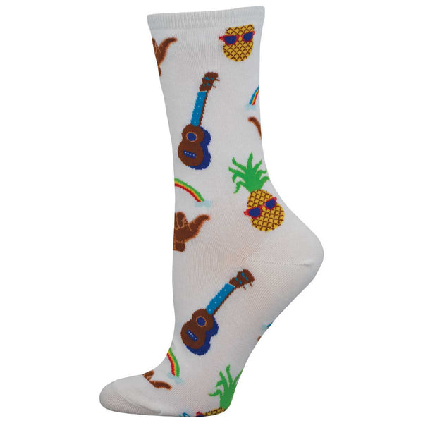 socksmith Cotton Crew Hawaiian Motif