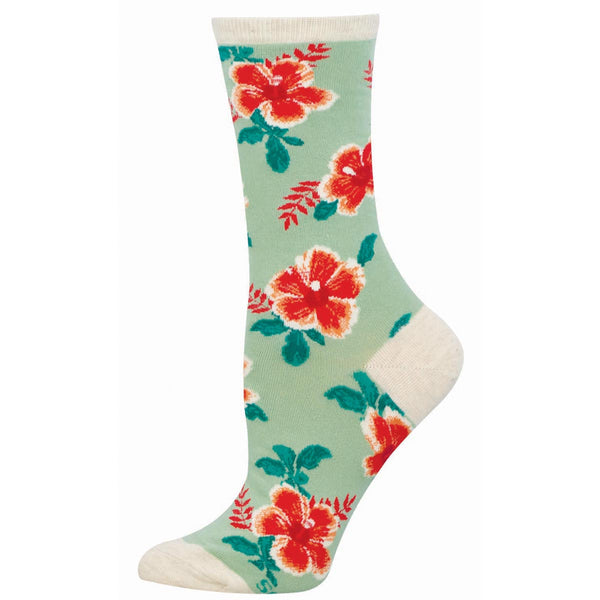 socksmith Cotton Crew Hibiscus Bloom