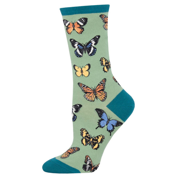socksmith Cotton Crew Majestic Butterflies