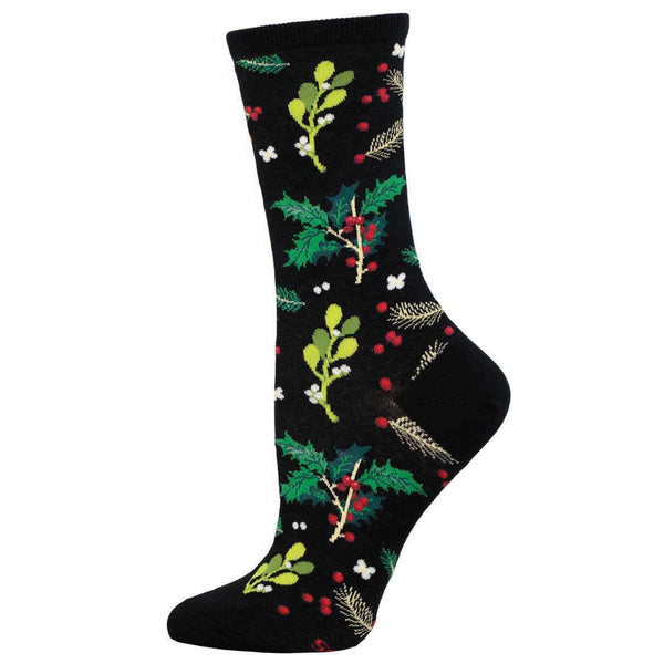 socksmith Cotton Crew Mistletoe and Holly