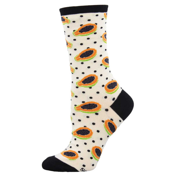 socksmith Cotton Crew Papaya Pin Dot