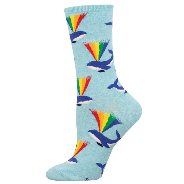 socksmith Cotton Crew Rainbow Whale