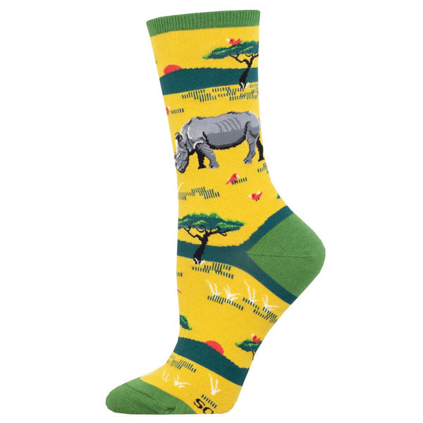 socksmith Cotton Crew Rhinoceros